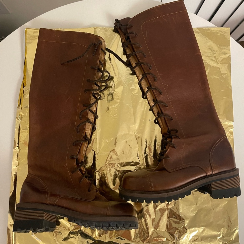 FROM JAPAN Vintage Lace Up Tall Boots Size 6/6.5